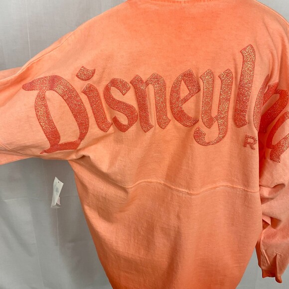 Disneyland Coral Spirit Jersey Shirt Top Ombre Glitter Ariel's Grotto Sz Small - Picture 7 of 8